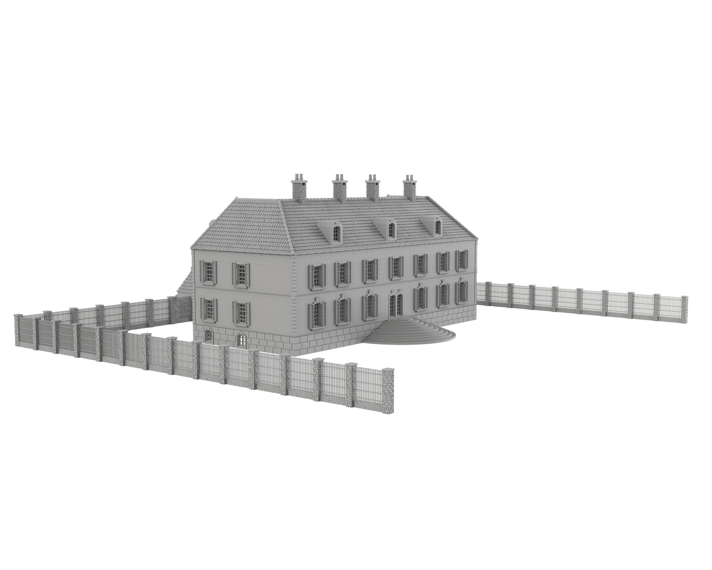 Grand Château Normand avec Enceinte et Portail - 37-NORDV02