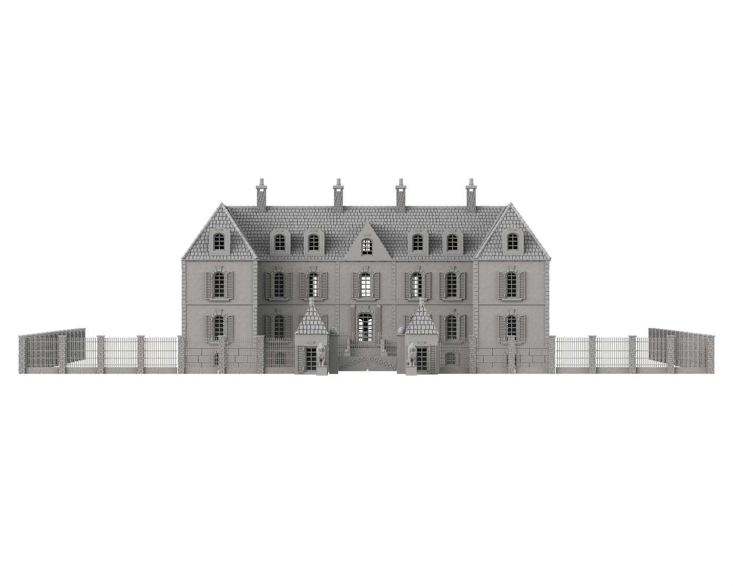 Grand Château Normand avec Enceinte et Portail - 37-NORDV02