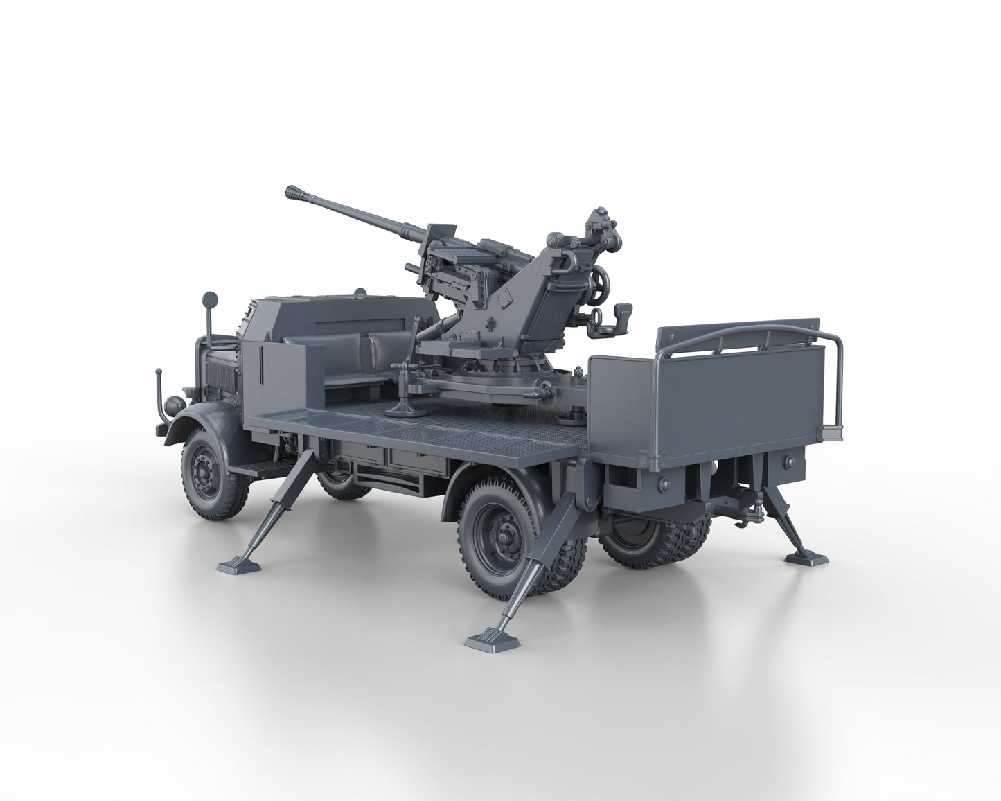 MERCEDES L4500A with FLAK37 3.7cm (firing)