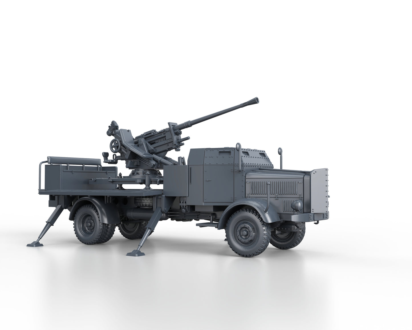 MERCEDES L4500A with FLAK37 3.7cm (firing)