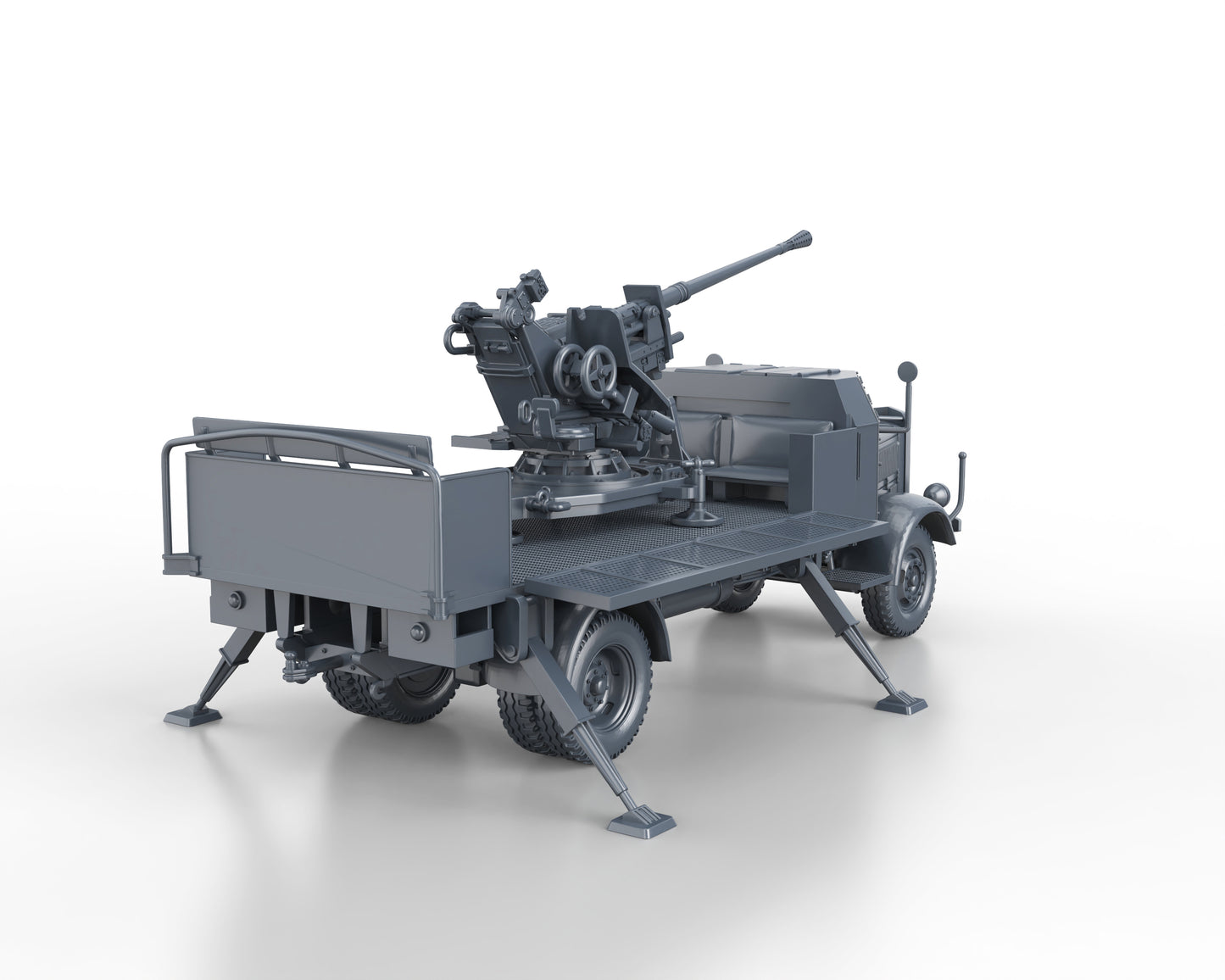 MERCEDES L4500A with FLAK37 3.7cm (firing)