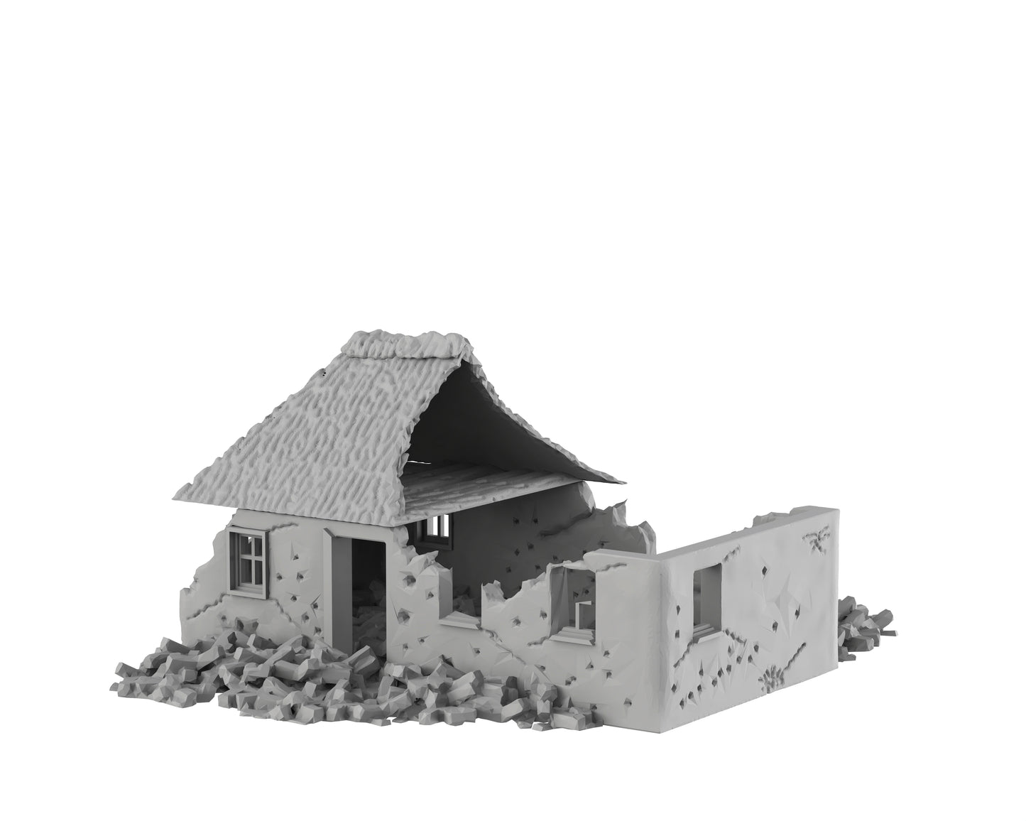 Maison toit de chaume détruite - 12-WWIIED07