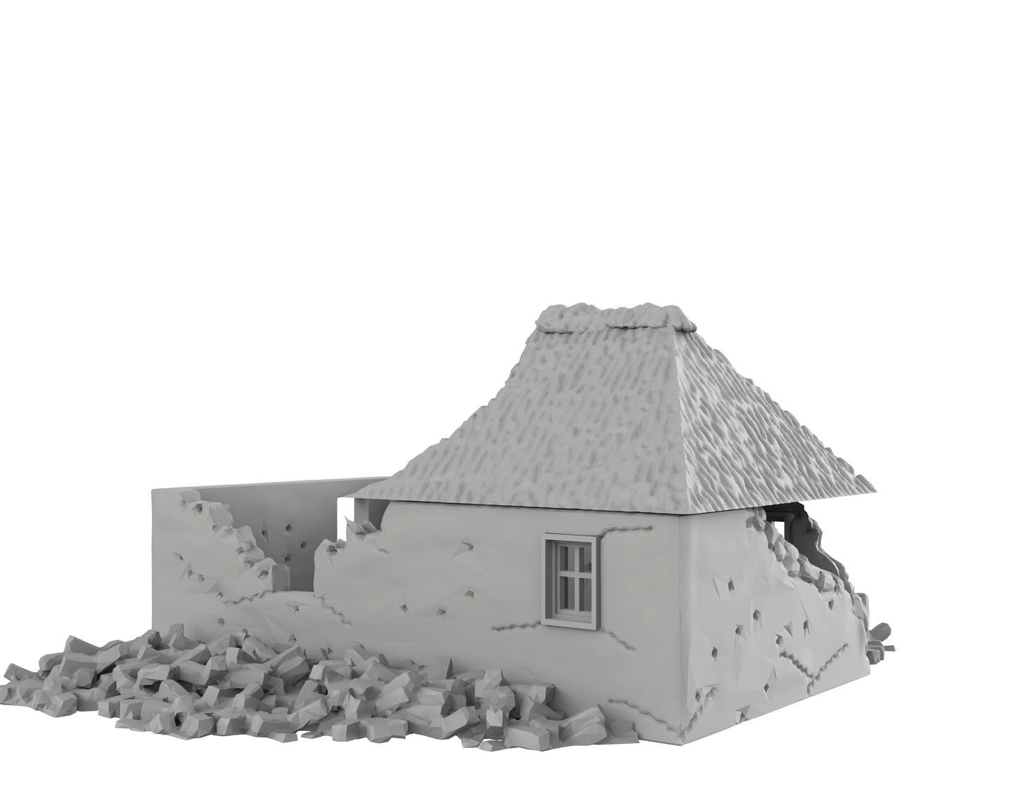 Maison toit de chaume détruite - 12-WWIIED07