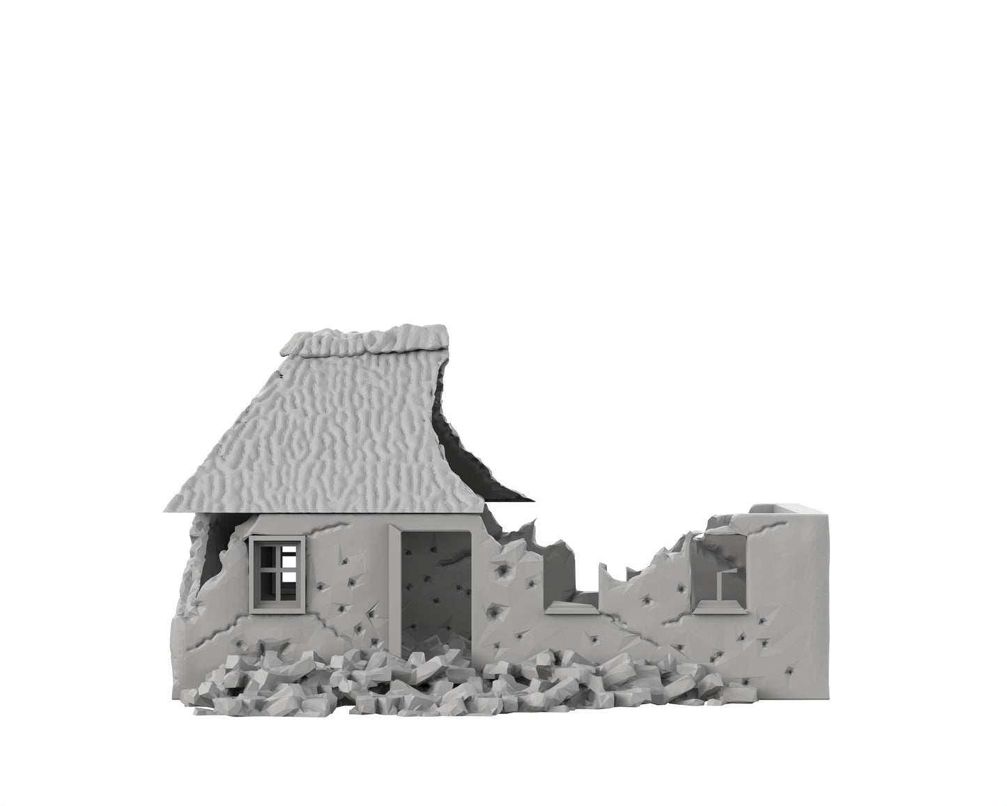 Maison toit de chaume détruite - 12-WWIIED07