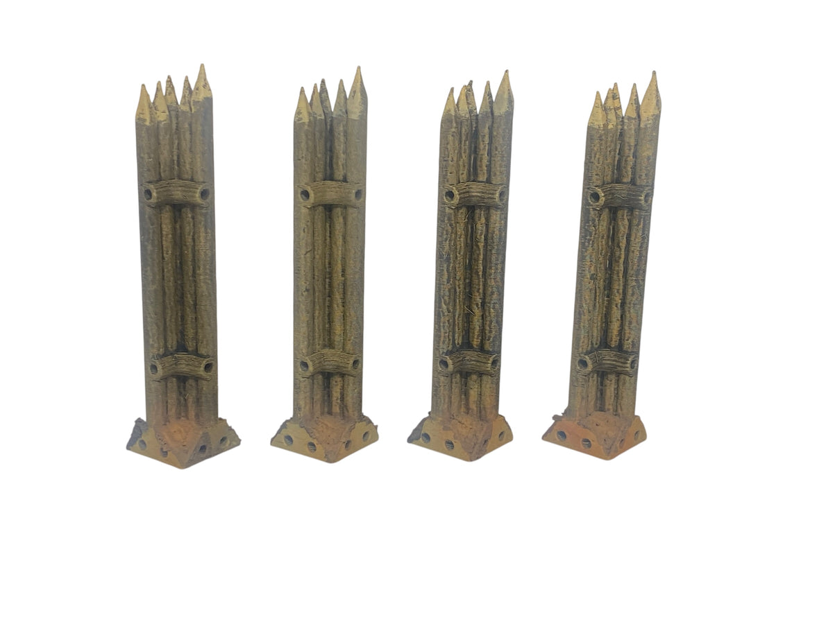 Palissade corners (x4) - US Frontier Fort - 27-USAED02