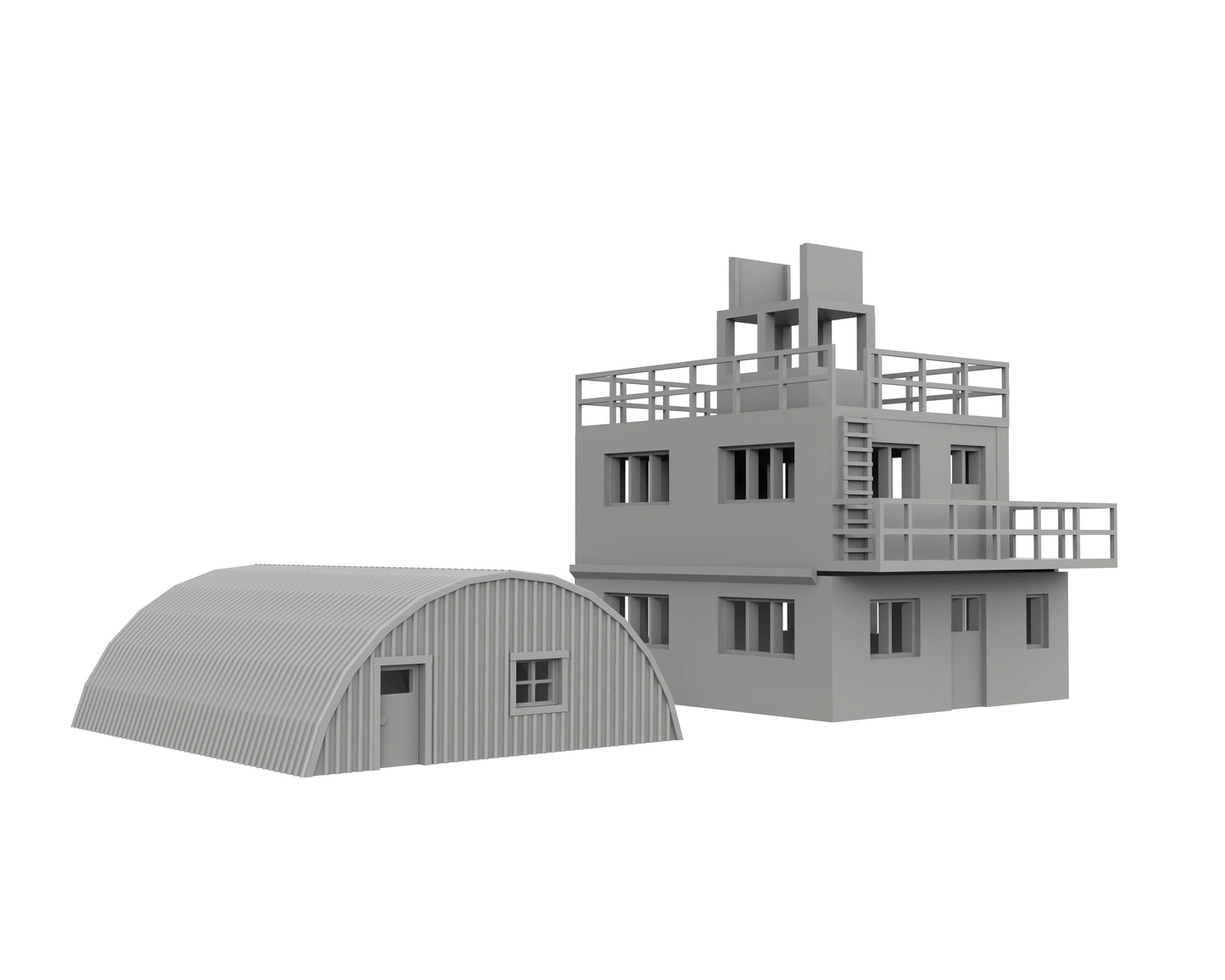 RAF Control Tower + Hut Set - Nor01