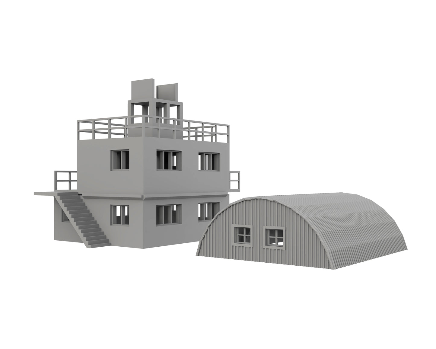 RAF Control Tower + Hut Set - Nor01