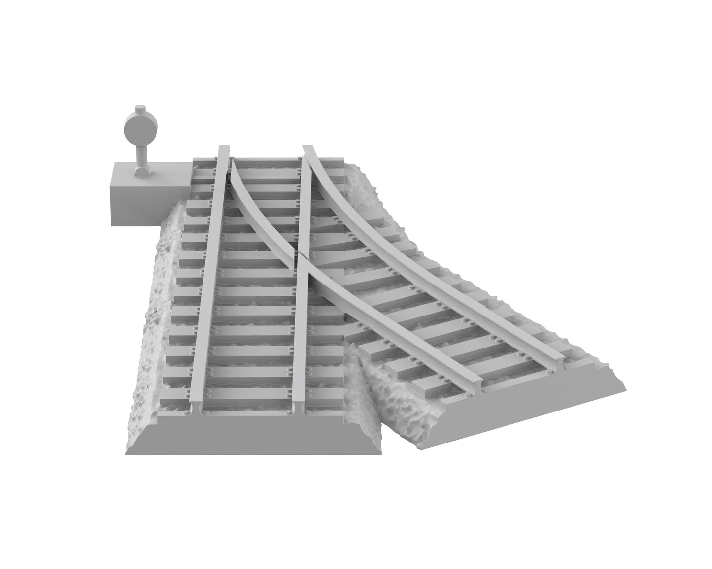Aiguillage gauche sur ballast - 53-WWIIED03