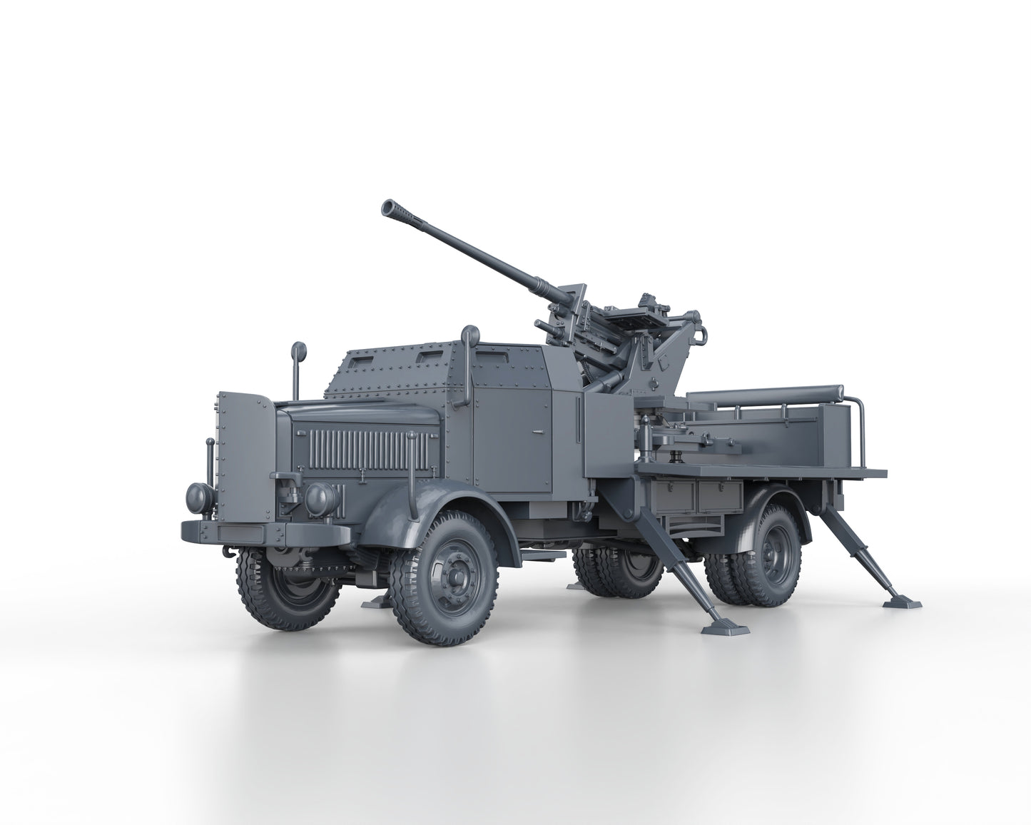MERCEDES L4500A with  FLAK37 3.7cm (firing)