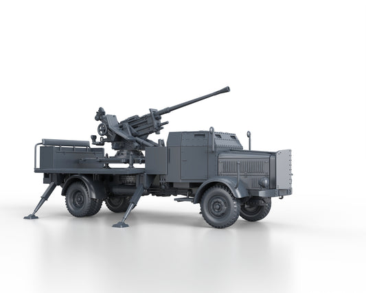 MERCEDES L4500A with  FLAK37 3.7cm (firing)