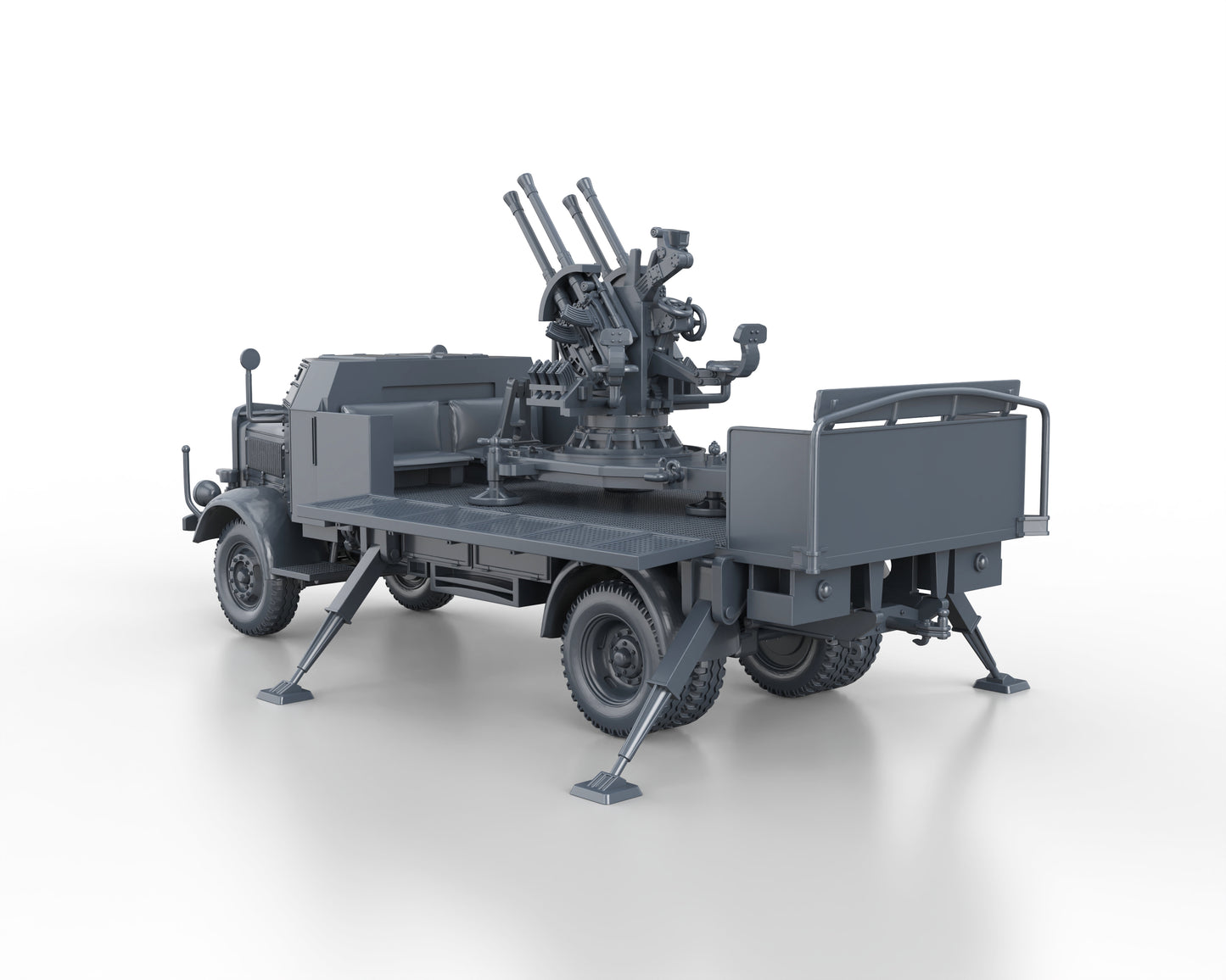 MERCEDES L4500A with FLAKVIERLING 38 2cm (firing)