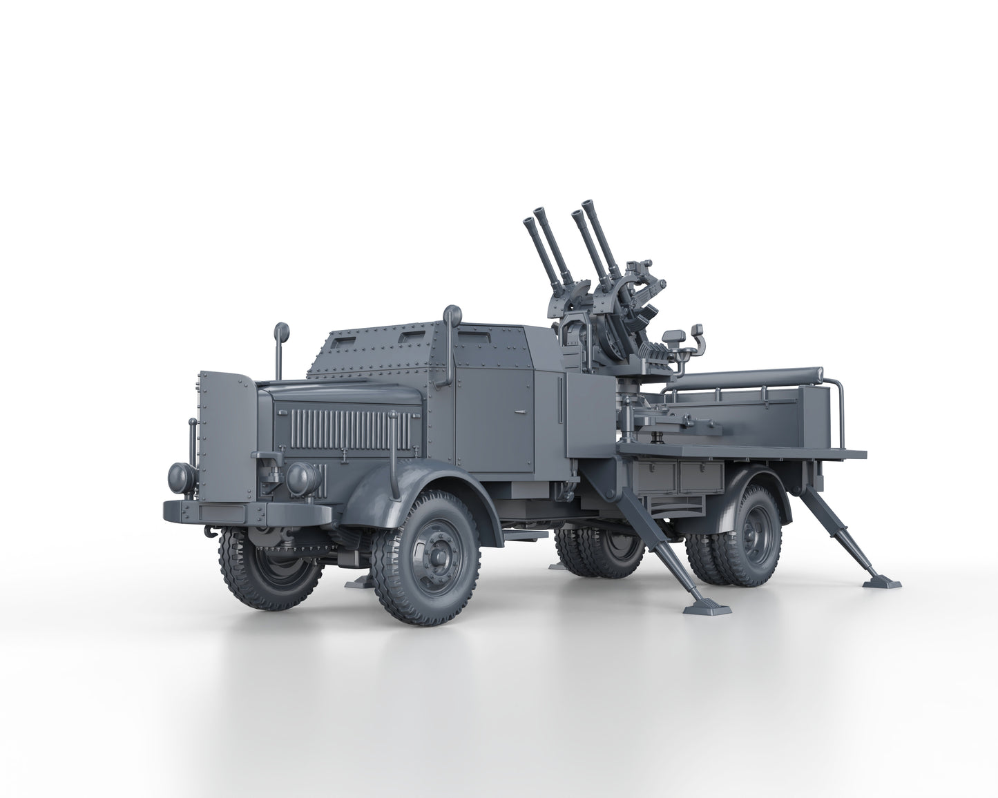 MERCEDES L4500A with FLAKVIERLING 38 2cm (firing)