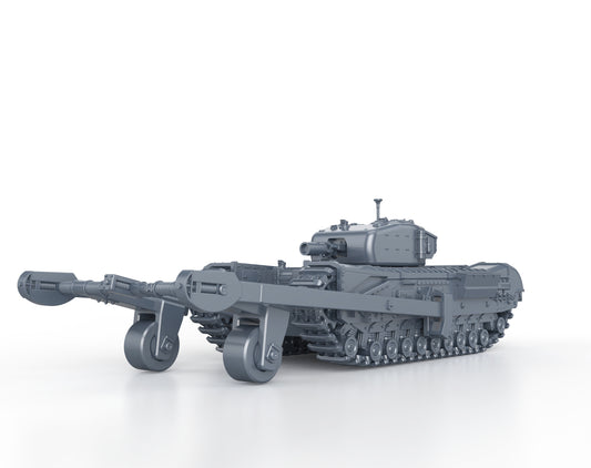 Churchill Mk IV AVRE with Towed Mine Roller