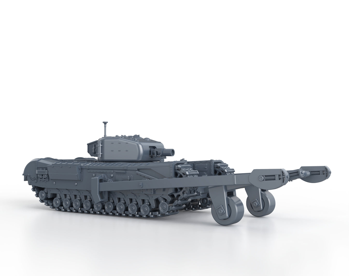 Churchill Mk IV AVRE with Towed Mine Roller